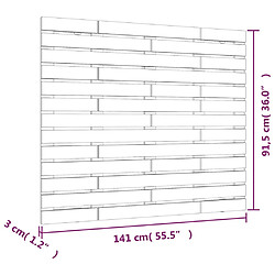 vidaXL Tête de lit murale Marron miel 141x3x91,5 cm Bois massif de pin pas cher