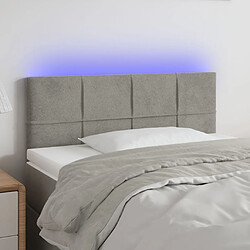 Maison Chic Tête de lit scandinave à LED,meuble de chambre Gris clair 100x5x78/88 cm Velours -MN83509