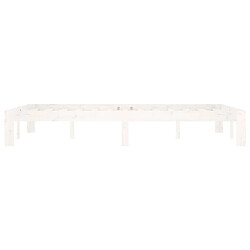 Maison Chic Lit adulte - Lit simple Cadre de lit,Structure du lit Contemporain Blanc Bois de pin massif 120x200 cm -MN32060 pas cher