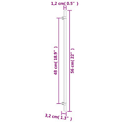 vidaXL Poignées d'armoire 5 pcs argenté 480 mm acier inoxydable pas cher