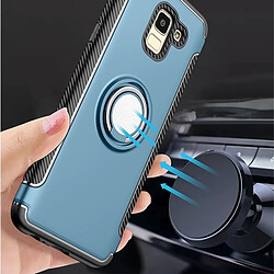 Avis Wewoo Coque Étui de protection magnétique à 360 degrés pour anneau de rotation Galaxy J6 2018 bleu marine