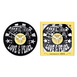 Magneticland Horloge vinyle recyclé LOVE & PEACE