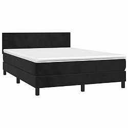 Avis Maison Chic Lit adulte- Lit + matelas,Sommier à lattes de lit avec matelas LED Noir 140x190cm Velours -GKD12198