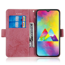 Wewoo Housse Coque Etui en cuir avec rabat horizontal multifonctionnel fente pour carte et support Galaxy M20 rose pas cher