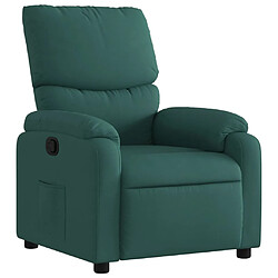 vidaXL Fauteuil inclinable Vert foncé Tissu