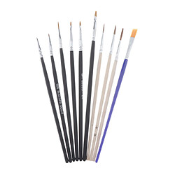 Toy Model Hobby Artist Painting Brush Set Hand Tool Accessory R 10pcs