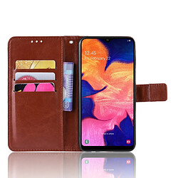 Wewoo Housse Coque en cuir à rabat horizontal Texture rétro Crazy Horse pour Galaxy A10eavec porte-cartes et fentes cartes et cadre photo Marron pas cher