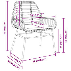 vidaXL Chaises de jardin avec coussins noir - Lot de 2 pas cher