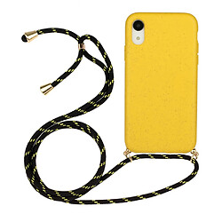 Coque en TPU souple avec sangle multifonction jaune pour votre Apple iPhone XR 6.1 pouces