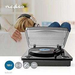 Avis NC Platine Vinyle Bluetooth MP3 33 rpm / 45 rpm / 78 rpm Courroie Stéréo RCA Bluetooth® 18W (Pré) amplificateur intégré MDF NOIR