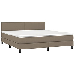 Avis Maison Chic Lit adulte- Lit + matelas,Sommier à lattes de lit avec matelas Taupe 160x200 cm Tissu -GKD83513