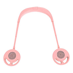 (Rose) Ventilateur Portable Sans Lame Tour de Cou Rechargeable Double Refroidissement Mini Suspension de Cou