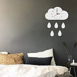 Wewoo Horloge murale décorative de salon créatif en forme de nuages blanc