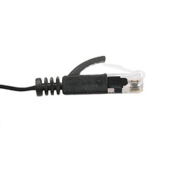 RJ45 CAT6 Ethernet de réseau local de câble de réseau Ethernet UTP plat noir de routeur 3 mètres