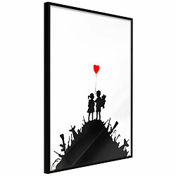 Paris Prix Affiche Murale Encadrée Banksy Kids on Guns 20 x 30 cm Noir