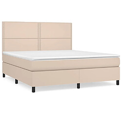 vidaXL Sommier à lattes de lit avec matelas Cappuccino 160x200 cm