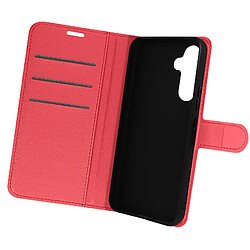 Avizar Etui pour Samsung A54 5G Support Vidéo Portefeuille Simili Cuir Litchi Rouge