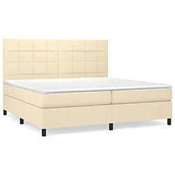 Maison Chic Lit Adulte - Lit simple Lit à sommier tapissier avec matelas moelleux - Meuble de Chambre - Crème 200x200 cm Tissu -MN83044