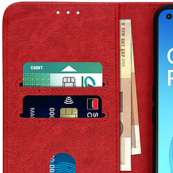 Avizar Étui pour Oppo Reno 6 5G Clapet Portefeuille Fonction Support Vidéo Rouge pas cher