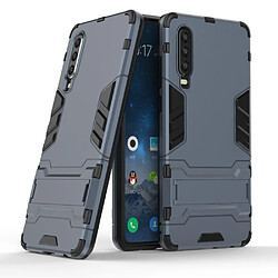 Coque en TPU hybride avec béquille bleu foncé pour votre Huawei P30