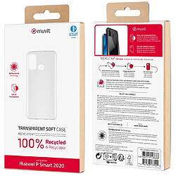 Muvit Coque pour Huawei P Smart 2020 Recycletek avec Technologie Antibactérienne Transparent pas cher