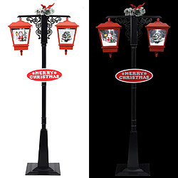 Avis vidaXL Lampadaire de Noël avec Père Noël Noir et rouge 81x40x188cm PVC