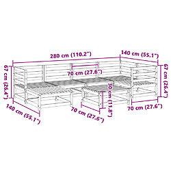 vidaXL Salon de jardin 7 pcs bois de pin imprégné pas cher