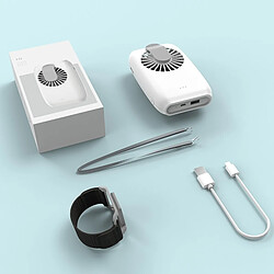 Universal Portable mini taille coupé ventilateur portable USB batterie rechargeable ventilateur de bureau avec corde suspendue alimentation banque fan | fan (blanc)