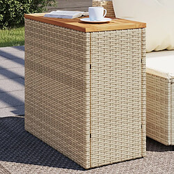 Maison Chic Table d'appoint | Table Basse de jardin dessus en bois beige 58x27,5x55 cm -GKD26299