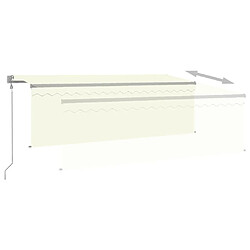 Acheter Maison Chic Auvent automatique | Store banne extérieur | Marquise rétractable avec store 4,5x3 m Crème -MN63919