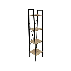 The Home Deco Factory Etagère 4 tablettes en bois et métal Savannah 34 cm.