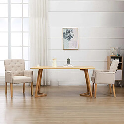 Maison Chic Chaises à manger avec accoudoirs,Chaise pour cuisine Beige Tissu -MN15688