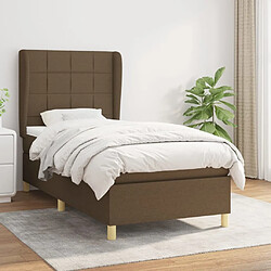 Maison Chic Structures de lit + matelas,Lit à sommier tapissier avec matelas Marron foncé 90x190 cm -MN74530