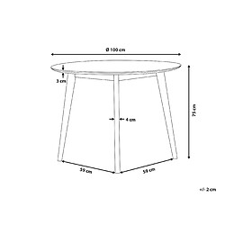 Avis Beliani Table de salle à manger blanche d 100 cm ROXBY