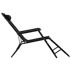 Helloshop26 Chaises longues pliables 2 pièces avec repose-pied acier noir 02_0011944 pas cher