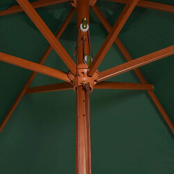 Acheter vidaXL Parasol avec poteau en bois 200 x 300 cm Vert