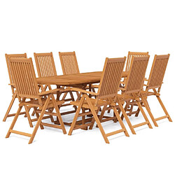 Maison Chic Ensemble de salle à manger de jardin 9 pcs,Table et chaises d'extérieur pour relax Bois d'acacia massif -GKD943696