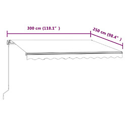 vidaXL Auvent rétractable automatique 350x250 cm Orange et blanc pas cher