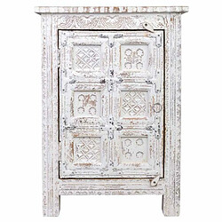 Table de Nuit Alexandra House Living Blanc Marron 40 x 53 x 73 cm