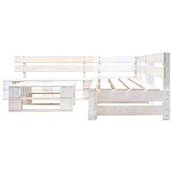 vidaXL Salon de jardin palette 4 pcs Bois Blanc