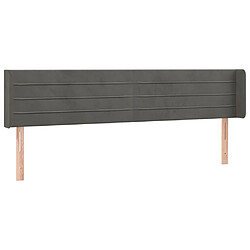 Avis Maison Chic Tête de lit scandinave à LED,meuble de chambre Gris foncé 203x16x78/88 cm Velours -MN79892