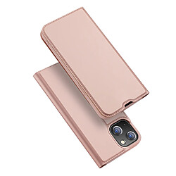 etui type bibliotheque dux ducis skin pro pour iphone 13 mini rose