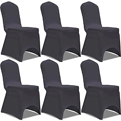 vidaXL Housse de chaise extensible 6 pcs anthracite