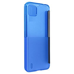 Housse Wiko Y62 et Y62 Plus Fenêtre Translucide et Tactile Wiko Easy Folio Bleu