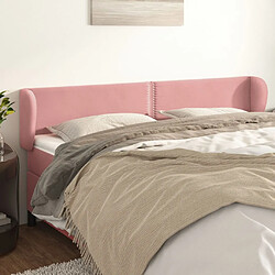 Maison Chic Tête de lit scandinave avec oreilles,meuble de chambre Rose 183x23x78/88 cm Velours -MN45594