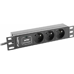 Lanberg Surge protector Rack PDU 10 1U 3x Schuko 2m 10A black C14 pas cher