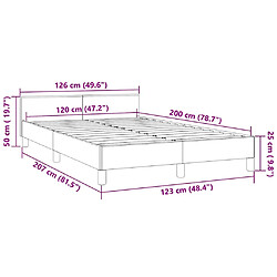 vidaXL Cadre de lit sans matelas bleu foncé 120x200 cm velours pas cher