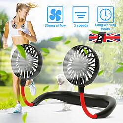 Avis (Rose) Tour de cou Mini Ventilateur Portable Style Suspendu au Cou Paresseux Double Refroidisseur USB Rechargeable