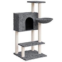 Arbre à chat avec griffoirs,niche pour chat en sisal Gris foncé 108,5 cm -MN88561