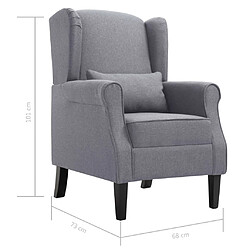 vidaXL Fauteuil gris foncé tissu pas cher